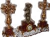 Trittico Francia '800. Marmo rosso e antimonio