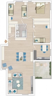 zoom immagine (Appartamento 143 mq, soggiorno, 3 camere)