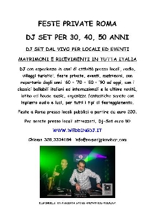 zoom immagine (Feste Private Roma DJ SET per compleanni di 30, 40, 50 anni)
